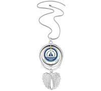 Cape Verde National Emblem Country Pendant Angel Wings Rotating Necklace Jewelry