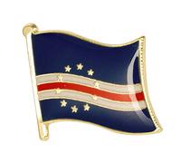 Cape Verde National Flag Metal Enamel Pin Badge - 1.9cm x 1.6cm - Cabo Verde Blue Sharks Hard Enamel Lapel Pin - African Island Nation Symbol for Jacket