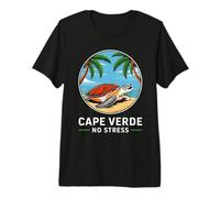 Cape Verde No Stress Turtle on the Beach Design Premium T-Shirt