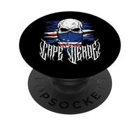 Cape Verde Skull Cabo Verdean Flag PopSockets Adhesive PopGrip