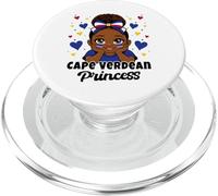 Cape Verdean Princess Girl Roots Cabo Verde Flag Heritage PopSockets PopGrip for MagSafe