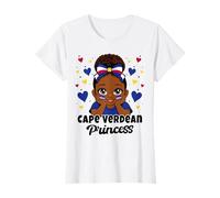 Cape Verdean Princess Girl Roots Cabo Verde Flag Heritage T-Shirt