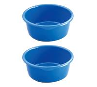 CAPE WARWICK Body Wash Bowl Blue Pack of 2, Autoclavable, 35cm x 13.5cm Round Basin Reusable Plastic Washing Bowls for Personal Care, Nursing, Medical, Care Homes, Clinics, Home Use