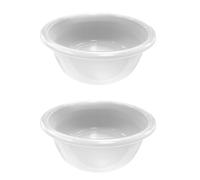 CAPE WARWICK Body Wash Bowl Natural Pack of 2, Autoclavable, 35cm x 13.5cm Round Basin Reusable Plastic Washing Bowls for Personal Care, Nursing, Medical, Care Homes, Clinics, Home Use