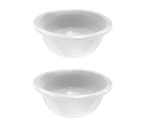 CAPE WARWICK Body Wash Bowl Natural Pack of 2, Autoclavable, 35cm x 13.5cm Round Basin Reusable Plastic Washing Bowls for Personal Care, Nursing, Medical, Care Homes, Clinics, Home Use