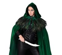 Cape with Hood Women's Renaissance Costume Cape with Hood Velvet Cape Unisex for Renaissance Witch Adult Women Men Cosplay