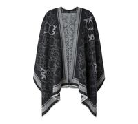 Cape with Love Birds logo motif- female- PINKO- Ponchos- Black- ONE SIZE- Jackets ONE SIZE