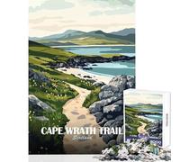 Cape Wrath Trail Scotland Landscape Art 1000 Piece Jigsaws for Teenagers Boost Memory Retention Effectively Calming Relaxing Leisure Game (50x75cm)