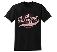 capeclain Dr Pepper Trademark Soda Top Burgundy Distressed Unisex 100% Cotton Short-Sleeve T-Shirts Black S