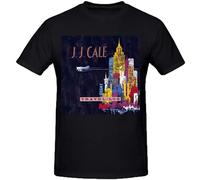 capeclain J J Cale Travel Log Graphic Unisex 100% Cotton Short-Sleeve T-Shirts Black XXL