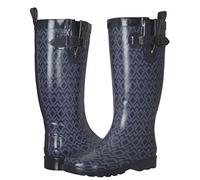 Capelli New York Ladies Shiny Lined Cozy Rubber Rain Boots blue Size: 8 UK