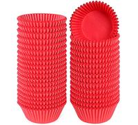 Caperci Standard Red Cupcake Muffin Liners 500-Count, No Smell, Food Grade & Grease-Proof Paper Baking Cups (Red)