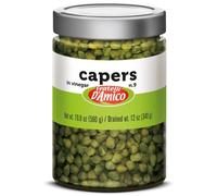 Capers in Vinegar, Pickles n.o 9, Italian Capers in a jar Net wt. 20.5oz (580g) / Drained wt. 11.6oz (330g) Non-GMO, Product of Italy by Fratelli D'Amico