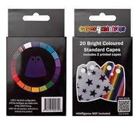 Capes4minifigs - Bright Cape Pack (20 Capes) Includes 20 fabric capes compatible with LEGO minifigs-featuring 2 star designs and 1 rainbow cape. (Minifigs NOT included)