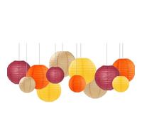 Capesaro Burgundy Maroon Wine Paper Lanterns Decorative 12pcs Party Hanging Decorations for Rustic Fall Party Bridal Shower Wedding Baby Shower Graduation Anniversary Room Decor