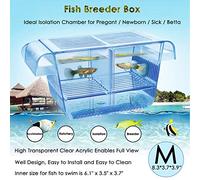 capetsma Fish Breeder Box Fish Hatchery Fish Breeding Box with Removable Grating Perfect Fish Tank Divider for Agreesive Injured Pregnant Fishes