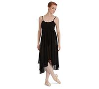 Capezio Camisole Empire Dress Dance Costume, Elegant Dance Costumes With Leotard & Flowing Georgette Skirt, Sleeveless Dress For Women, Ideal For Lyrical & Ballet Dance - Black, XS (Xtra Small)