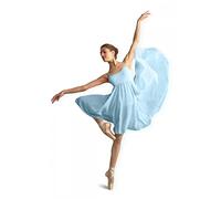 Capezio Camisole Empire Dress Dance Costume, Elegant Dance Costumes With Leotard & Flowing Georgette Skirt, Sleeveless Dress For Women, Ideal For Lyrical & Ballet Dance - Light Blue, M (Medium)