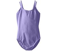Capezio Double Strap Camisole Ballet Leotard for Girls, Crisscrossed Back Straps, Stretchy, Sleeveless, Girls Purple Dance Leotard for Jazz, Contemporary, CC123C, Amethyst, Child Medium (7-16)