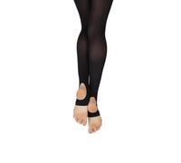 Capezio Essentials Stirrup Ballet Tights, Black Footless Dance Tights for Women, Toeless Tight for Jazz, Contemporary, Dancing, V1884, Small/Medium, Black