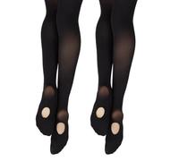 Capezio Essentials Transition Tight, Footed or Footless Convertible Ballet Tights, Women's Soft, Stretchy Dance Tights for Jazz, Dancing, Contemporary, V18831W, Black, Adult Size S-M