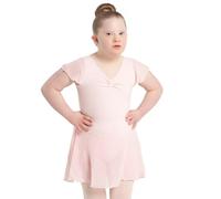 Capezio Girl's 11305C Flutter Sleeve Dress, Pink, Small