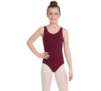 Capezio Girl's High-Neck Tank Leotard, Burgundy, M