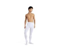 Capezio Knit Footed Dance Tights for Men with Back Seam, Dyeable Opaque Mens Tights for Ballet, Dancing, Contemporary, Costume, MT11, White, Adults Large