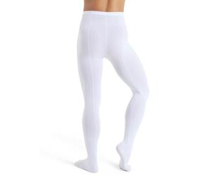Capezio Knit Footed Dance Tights for Men with Back Seam, Dyeable Opaque Mens Tights for Ballet, Dancing, Contemporary, Costume, MT11, White, Adults Small