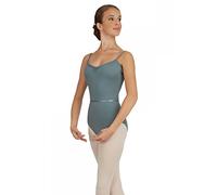 Capezio Pinch Front Camisole Leotard For Women, Stylish Dance & Gymnast Leotard With Elegant Detailing and Camisole Straps, Dance Leotard Women Can Wear For Ballet & Other Dance Styles-Grey,S(Small)