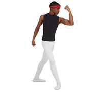 Capezio Men's Footed Tight, White, Medium