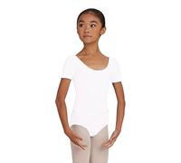 Capezio Scoop Neck Short Sleeve Leotard - Girls, White, Large