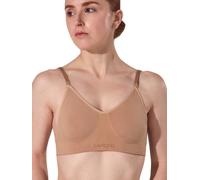 Capezio Seamless Clear Back Bras for Women, Dance & Sports Bras Women, Wear Under Leotards, Double-Layered Support Bra Detachable Clear Back Strap & Adjustable Shoulder Straps - Nude, XL Extra Large