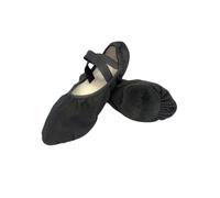 Capezio Stella Canvas Ballet Shoe, Black, 3.5 W