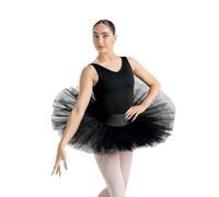 Capezio Women’s Practice Tutu, Tutu Skirts For Women Practicing Ballet & Dance, Essential Tutu For All Ballerinas, 7-Layer Stiff-Structured Tulle Skirt - Black, Size M