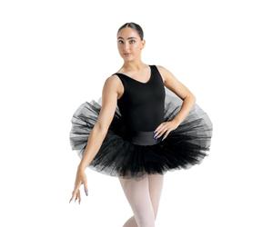 Capezio Women’s Practice Tutu, Tutu Skirts For Women Practicing Ballet & Dance, Essential Tutu For All Ballerinas, 7-Layer Stiff-Structured Tulle Skirt - Black, Size M