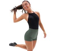 Capezio Women Seamless Rib Short Active - Safari Green, Medium/Large