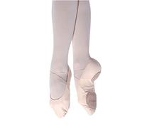 Capezio Hanami Canvas Split Sole Ballet Shoes for Girls Women No Drawstring Leather Sole Elasticated Flat Ballet Shoes for Dance Yoga Gymnastics 2037 Pink 10.5 UK