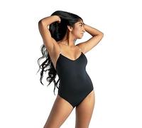 Capezio Women's Camisole Leotard with Clear Transition Straps Shapewear Bodysuit, Black, XS