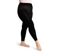 Capezio Women's Footless Tight W Self Knit Waist Band, Black, L-XL