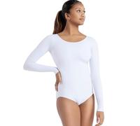 Capezio Women's Long Sleeve Leotard, White, XS