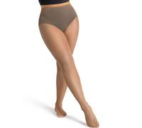 Capezio Women's Professional Fishnet Tight with 1" Elasticized Waistband - Soft Nylon Sock Lining for Comfort, Solid Foot Pads, Perfect for Dance, Maple, Small/Medium