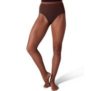 Capezio Women's Professional Fishnet Tight with 1" Elasticized Waistband - Soft Nylon Sock Lining for Comfort, Solid Foot Pads, Perfect for Dance, Chestnut, Extra Large