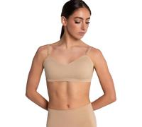 Capezio Women's Seamless Clear Back Sweetheart Bandeau Bra Sports, Beige, M
