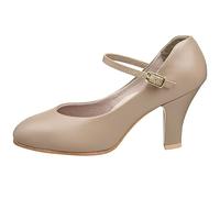 Capezio Theatrical Footlight Character Dance Shoes, Elegant 3” Heel Dance Shoes In High-Quality Leather, Classic Character Shoe For Ballroom Dance, Latin Dance & More - Tan, Size 6