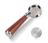 CAPFEI Bottomless Portafilter 51 mm Only Compatible with DeLonghi Dedica EC680/EC685/EC885 with 3 Ears and Wooden Handle | Filter Basket 0.3 mm Pores | Bonus 51 mm Puck Screen