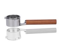 CAPFEI Bottomless Portafilter 54 mm Flat Sitting Compatible with Sage/Breville Barista Express, Pro, Touch, and Impress Wooden Handle