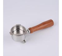 CAPFEI Filter Holder 51 mm 3 Ears with Double Spout Only Compatible with Delonghi Dedica EC680/EC685/EC785/EC820/EC850/EC860 | Filter Basket Stainless Steel Filter Holder with Wooden Handle