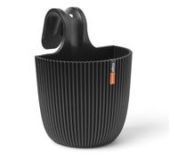 CAPI EUROPE - Balcony Planter Groove 'made with' textile black - 21x28 - Textile black - Hanging planter for indoor and outdoor use - Shatterproof - 100% recyclable - IBGTB544