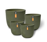 CAPI EUROPE - Gift set Planter Ball Groove 'made with' artificial grass green - Set M - Artificial grass green - Pot for indoor and outdoor use - Shatterproof - 100% recyclable